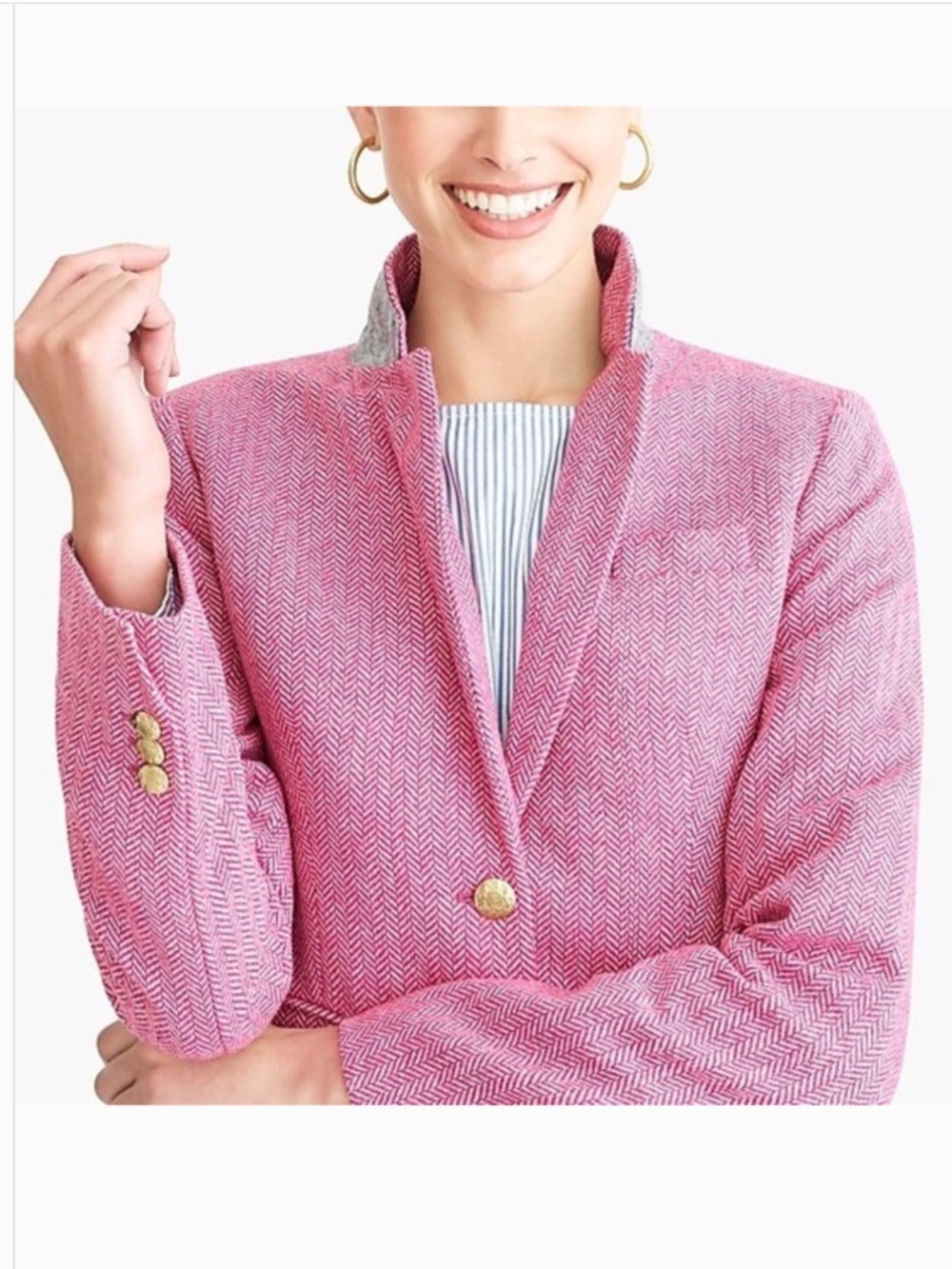 J Crew Sz 8 Herringbone School Boy Blazer Jacket